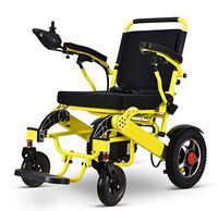 New Model 2020 Fold & Travel Lightweight Motorized Electric Power Wheelchair Scooter, Aviation Travel Safe Electric Wheelchair Heavy Duty Power Wheelchair (19" Seat Yellow)