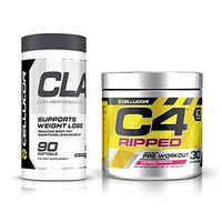 Cellucor C4 Ripped Pre Workout Powder Energy Drink + Fat Burners for Men & Women, Raspberry Lemonade, 30 Servings + Cellucor CLA Weight Loss Supplement, 90 Softgels