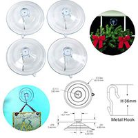 Best.Sellers | 4PCS Large Suction Cups with Hooks PVC Transparent Suction Cup for Kitchen Bathroom Wall Hangers