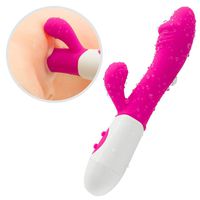 Safe Silica Gel Waterproof Rabbit Oral Wig Tongue Stǐmulator with 10 Frequency Modes T Shirt