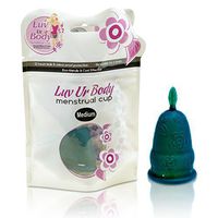 Luv Ur Body Menstrual Cup – Eco Friendly, Soft, Flexible, Firm and Hypoallergenic FDA Approved Medical-Grade Silicone – Prevent Shafting Rashes Reduce Menstrual Cramps (Medium - Dark Green)