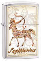 Zippo Sagittarius Outdoor Indoor Windproof Lighter Custom Personalized Engraved Message Engraving on Backside