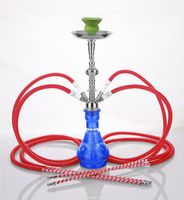 4 hose 21" Argila Blue Hookah Shisha Nargila water glass vase pipes smoke sale