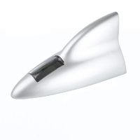 Shark Fin Aerial-MASO Solar Power Shark Fin Aerial Car Radio Antenna, 12 LED Warning Light, Radio Antenna Base Replacement（Silver）