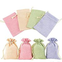 ToBeIT 24 pcs Burlap Gift Bags with Drawstring for Wedding Party Favors Craft Jute Sacks Project Jewelry Pouches (Multicolour 24)