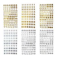 HEALLILY 6pcs Hot Stamping Stickers Gold Letters Decals Numbers Notebook Stickers Decoration Adhesive Decals for Scrapbook Crafting Laptop