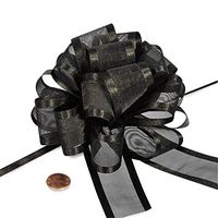 Black Arabesque Ribbon Bow, 6"