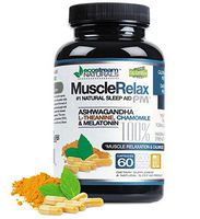 Natural Sleep Aid Muscle Relax PM by Ecostream Naturals - Ease Night Time Capsules Non Habit Forming Sleeping Pill Relief with Magnesium, Ashwaganha, Valerian, Passion Flower