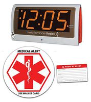 Reminder Rosie - Personal Voice Reminder Alarm Clock with Free Bonus: Medical Alert Magnetic Car Emblem and a Medical Alert Cards
