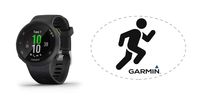 HRM Garmin Forerunner 45 GPS Running Watch Black Bundle with 6x4 Oval Car Magnet (Just Run)
