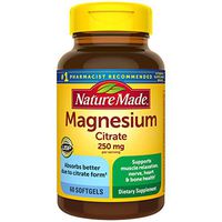Nature Made Magnesium Citrate 125 mg Softgels, 60 Count for Nutrition Support† (Packaging May Vary)