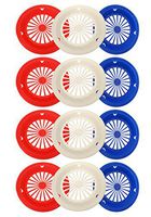 Set of 12 Patriotic Reusable Plastic Paper Plate Holders for 9" Plates, Red White and Blue Patriotic Colors, Perfect for 4th of July, BBQ's, Parties, Camping (12)