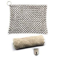Stainless Steel Cast Iron Skillet Cleaner Chainmail Cleaning Scrubber with Hanging Ring for Cast Iron Pan,Pre-Seasoned Pan,Griddle Pans, BBQ Grills and More Pot Cookware-Square 7x7 Inch (7"x7"Square)