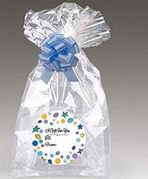 Blue Stars 2Pack Designer Cello Bags/Tags/Bows Cellophane Jumbo Gift Basket Packaging Bags Flat 30" x 40"