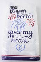 Guest Buffet Napkins Boom Boom Goes My Heart Red White Blue 20 Count