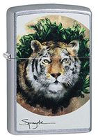 Zippo Spazuk Tiger Design Street Chrome Pocket Lighter