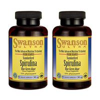 Swanson Std Spirulina Blue-Green Algae 10% Phycocyanin 500 Milligrams 90 Veg Capsules (2 Pack)