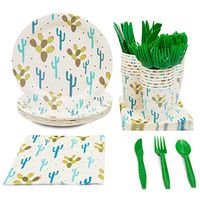 Cactus Dinnerware Set, Party Supplies for 24 Guests (144 Pieces)
