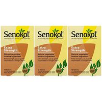 Senokot Extra Strength, 12 Count (3 Pack) Natural Vegetable Laxative Ingredient for Gentle Dependable Overnight Relief of Occasional Constipation, 36 Count Total