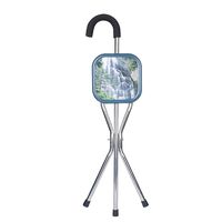 Collapsible Cane Stainless Steel Elderly Three-Legged Cane Stool Non-Slip Auxiliary Standing Cane Suitable for Outdoor Hiking Climbing