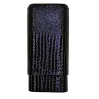 EWT Bonded Leather Cigar Pouch Case (Texured) (3 Cig, 70R, Black)