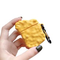 ICI-Rencontrer 3D Creative Chicken McNuggets Design Airpods Case Cute Food AirPods Accessories Bluetooth Wireless Charging Earphone Soft Silicone Shockproof Protector With Hook
