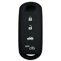 Coolbestda Rubber Smart 4buttons Key Fob Full Cover Remote Case Keyless Protector Jacket for 2018 2017 Mazda CX-5 CX-7 CX-9 Mazda 3 6 MX-5 Miata Toyota Yaris Black