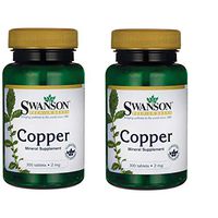 Swanson Copper Antioxidant Immune System Red Blood Cell Support Mineral Supplement (Copper chelate) 2 mg 300 Tabs (2 Pack)