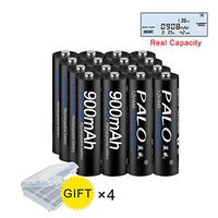 PALO 16 Packs 1.2V Ni-MH AAA900 Rechargeable Battery for Solar Lights Lamp-UL Certificate