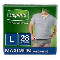 Depend FIT-Flex Incontinence Underwear for Men, Maximum Absorbency, L