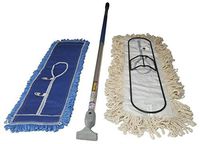 FlexSweep 24 Inch Dust Mop Frame with Closed Loop Cotton Dust Mop and Cushioned Bottom Microfiber Dust Mop and with Unbreakable Aero-Aluminum Handle .