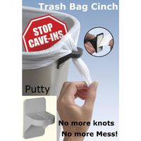 Trash Bag Cinch - Stops Trash Bag Cave-ins! (Putty (Grey), 6)