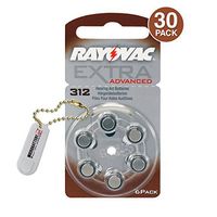 Rayovac Extra Advanced Hearing Aid Batteries Size 312 (30 Batteries) + Keychain