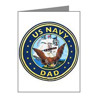 Note Cards (10 Pack) US Navy Dad Bald Eagle Anchor Ship