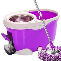 Nivias 360° Rotating Mop Bucket With Cleaning Products And Cleaning Utensils For Microfiber Head And Drain Cube (purple Mop Bucket Set) (Size : 45cm × 28cm × 30cm) (Size : 2 mop heads)