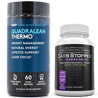 QuadraLean Thermo (60 Servings) Bundled with Carb Stopper Extreme (60 Caps) - Most Powerful Thermogenic Fat Burning Combination for Weight Loss | Keto Friendly Diet Supplements to Melt Away Belly Fat