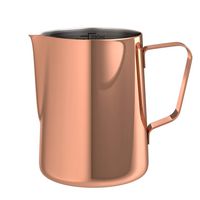 bonVIVO Muvo Stainless Steel Milk Jug With Copper Finish, Milk Frother Pitcher 12 Fl-Oz, Barista Tools Milk Frothing Pitcher With Practical Scale, Perfect for Cuban Coffee, Cappuccino Or Latte