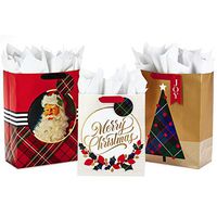 Hallmark Christmas Gift Bag Assortment with Tissue Paper (Pack of 3 Gift Bags: 1 Large 13", 2 Extra Large 15")