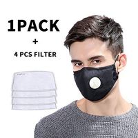 Bangni Reusable Face Mássk with Filters Breather Valve for Adults w/4Replacement Filters,Dustproof 口罩 Windproof PM2.5 Cotton Masque Mouth Protection for Germs Virüs Coronávirùs Flü (black)