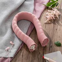 25 OZ U-Shaped Hot-Water-Bottle Cervical Pillo with Knitting Cover - Silicone Soft Microwave Heating Warm Heated Water Bag (Pink Large)
