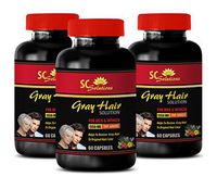 Energy Supplements for Women - Anti-Gray Hair Solution - for Men and Women - zinc Bulk - 3 Bottles (180 Capsules)
