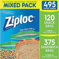 Ziploc Snack Bag and Sandwich Bag Mixed Pack, 495 pk