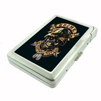 Metal Cigarette Case with Built In Lighter Skull-098