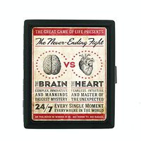 Metal Cigarette Case Vintage Poster D-212 The Never Ending Fight The Brain Vs The Heart