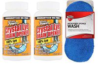 Instant Power Crystal Lye Drain Opener, 16 Ounces (Pack of 2) With Free Microfiber Sponge
