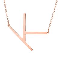 smallwoodi Exquisite Stylish Pendant,Fashion Alloy Alphabet Letter K Pendant Necklace Women Party Jewelry Accessory Christmas Gift for Women Jewelry Rose Gold