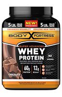 Body Fortress Super Advanced Whey Protein Powder, Gluten Free, Chocolate, 5 Lbs