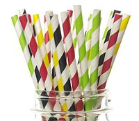 Race Car Straws, Racing Cars Party Supplies (25 Pack) - Indy 500 Race Car Party Decorations, Driving Stoplight Straws, Racecar Cars Birthday Party Straws