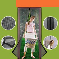 Homearda Magnetic Screen Door Fiberglass-New Upgraded Magnets& Strengthen Top Never Ripped-Durable Fiberglass Mesh Curtain with Weights in Bottom-Full Frame Magic Seal. Fits Door Up to 34x82 inch