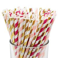 Just Artifacts Premium Biodegradable 100pcs Decorative Paper Straws (Color: Baby Girl 2)